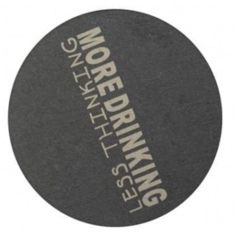 Σουβέρ More Drinking (Σετ 2Τμχ) LBTRD0015257 Φ10cm Grey Raeder Σχιστόλιθος