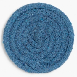Σουβέρ Vera Blue (Σετ 4Τμχ) LBTCAVERA10AZU Φ10cm Blue Calma House 100% Βαμβάκι