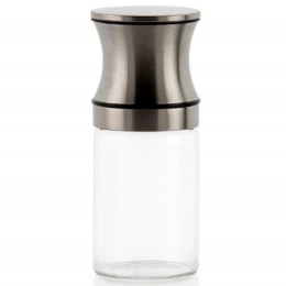 Μύλος Αλατοπίπερου LBTAH-MS70216 Φ6x14cm Clear-Silver Andrea House Μέταλλο,Γυαλί