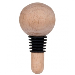 Πώμα Φιάλης Dot LBTRD0016092 Φ4x8cm Natural-Black Raeder Σιλικόνη,Μέταλλο,Ξύλο