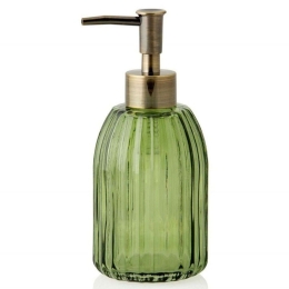 Δοχείο Κρεμοσάπουνου Vintage Φ7x17cm 150ml Green Andrea House Γυαλί