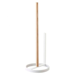 Βάση Χαρτιού Επιδαπέδια LBTYMZK2346 13x13x37,5cm White-Natural Yamazaki Ατσάλι,Ξύλο