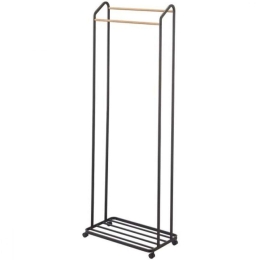Κρεμάστρα Δαπέδου Με Ράφι LBTYMZK3517 67x35x172,5cm Black-Natural Yamazaki Ατσάλι,Ξύλο