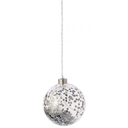 Χριστουγεννιάτικη Μπάλα Με Led Confetti LBTRD0089618 Φ11cm Clear-Silver Raeder