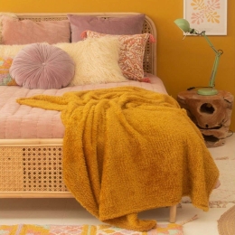 Βρεφικό Κουβερτάκι Tedy LBTCATEDY120PMO Mustard Calma House Κούνιας 120x180cm Πολυέστερ