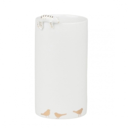 Βάζo Πορσελάνινο Cat RD0016224 7x13cm White-Gold Raeder Πορσελάνη,Γυαλί