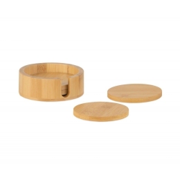 Σουβέρ Bamboo AH-MS72076 (Σετ 4τμχ) Με Βάση 11 x 4cm Natural Andrea House Bamboo