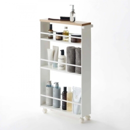 Τρόλεϊ Κουζίνας - Μπάνιου Tower Slim YMZK3627 13x47,5x80.5cm White Yamazaki Ατσάλι,Ξύλο