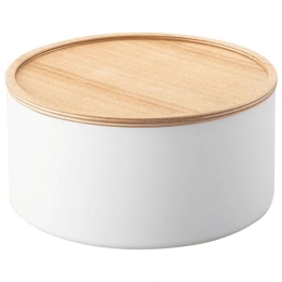 Κουτί Αποθήκευσης YMZK5803 22x11cm White-Natural Yamazaki Ατσάλι,Ξύλο