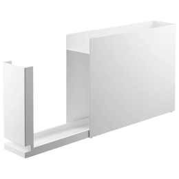Βάση Οργάνωσης Κουζίνας Συρόμενη YMZK6003 50-90x12,5x36,7cm White Yamazaki Ατσάλι,Πολυπροπυλένιο