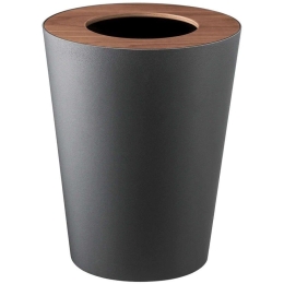 Κάδος Απορριμμάτων Round YMZK3197 23x23x28cm 7lt Black-Natural Yamazaki Ατσάλι,Ξύλο