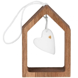 Στολίδι Χριστουγεννιάτικο Heart RD0092120 5x7cm Natural-White Raeder