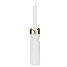 Κηροπήγιο King's Light Balthasar RD0090761 Φ6x21cm White-Gold Raeder Πορσελάνη