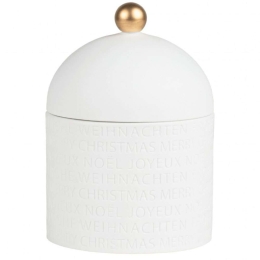 Βάζο Αποθήκευσης Χριστουγεννιάτικο Merry Christmas Multilingual RD0090614 Φ10x15cm White-Gold Raeder