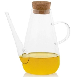 Δοχείο Λαδιού AH-MS70108 20x13x15cm 750ml Clear Andrea House Κρύσταλλο,Bamboo