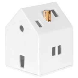 Βάση Ρεσώ Golden Chimney RD0090446 8x8x10cm White-Gold Raeder Πορσελάνη