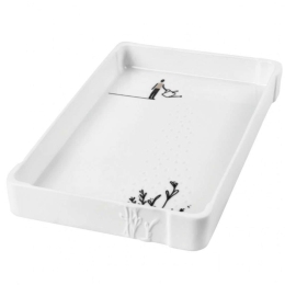 Πιατέλα Σερβιρίσματος Watering Can Man RD0017134 22,5x13,5x2,5cm White-Black Raeder Πορσελάνη,Γυαλί