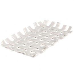 Διακοσμητικός Δίσκος Treasure RD0016750 25x15x1,8cm White Raeder Πορσελάνη