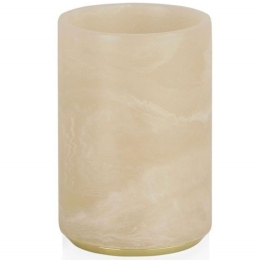 Ποτηροθήκη AH-BA19063 Φ7x10,5cm Marble Effect Pink-Gold Andrea House Μέταλλο,Polyresin