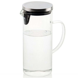 Κανάτα Με Καπάκι Και Φίλτρο AH-MS70098 Φ10x17x23cm 1,5lt Clear Andrea House Πλαστικό, Γυαλί