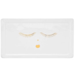 Πιατέλα Πορσελάνινη Goldy RD0051462 25,5x14cm White-Gold Raeder Πορσελάνη