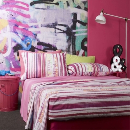 Σεντόνια Παιδικά Σετ 3τμχ Loop 21 Pink Bassetti Μονό 160x280cm 100% Βαμβάκι