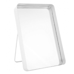Καθρέπτης Επιτραπέζιος PT3486WH 33x22x4,7cm Vogue Straight White Present Time Μέταλλο,Γυαλί