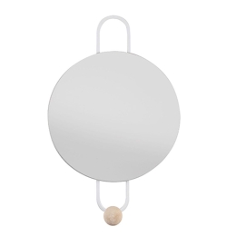 Καθρέπτης Τοίχου Με Κρεμάστρα PT3612WH Bright D.20cm White Present Time Μέταλλο,Γυαλί
