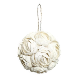 Διακοσμητικό Κρεμαστό Από Κοχύλια The Rose Shell Ball BABL006W-M D9 White Bazar Bizar Κοχύλι