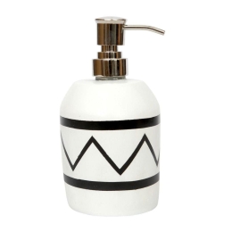 Δοχείο Κρεμοσάπουνου Santorini JABR030WB 9x18 White-Black Bazar Bizar Κεραμικό