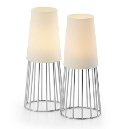 Βάσεις Ρεσώ Lighthouse Σετ 2τμχ 123176 21cm White-Chrome Philippi Μέταλλο,Γυαλί