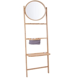 Κρεμάστρα Με Καθρέπτη LM1965 172x48,5cm Natural Leitmotiv Bamboo