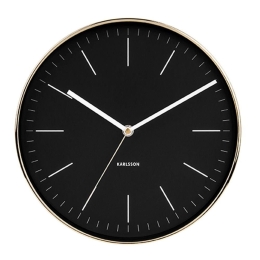 Ρολόι Τοιχού Minimal KA5695BK Φ27,5cm Μεταλλικό Black-Gold Karlsson Μέταλλο