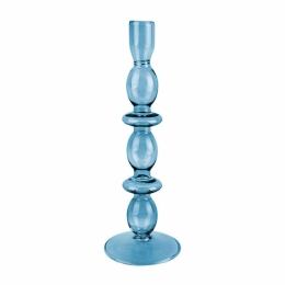 Κηροπήγιο Art Bubbles PT3638DB Φ8,5x24cm Dark Blue Present Time Γυαλί