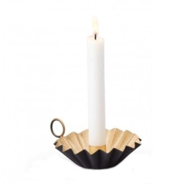 Κηροπήγιο Omama 300081 Φ12cm Black-Gold Black Philippi Μέταλλο