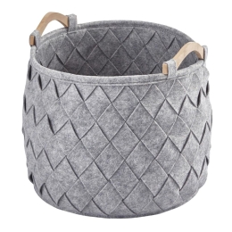 Καλάθι Αποθήκευσης Amy AMYSBM-95 Medium Φ35x35cm Silver Grey Aquanova Πολυέστερ
