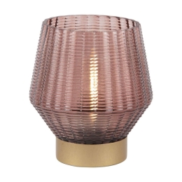 Κηροπήγιο Shine Με Φωτισμό Led PT3833BR 12x14x14cm Brown Present Time Γυαλί