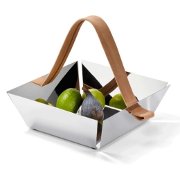 Φρουτιέρα A Tavola 105035 23x23x7,6cm Inox-Brown Philippi Ατσάλι,Ύφασμα