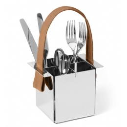 Θήκη Για Μαχαιροπίρουνα A Tavola 105033 12,7x10,2cm Inox-Brown Philippi Ατσάλι,Ύφασμα