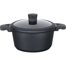 Κατσαρόλα Αντικολλητική Premium Lava 07.70.24 Φ24x12,1cm 4,6lt Black Keystone 24cm Αλουμίνιο