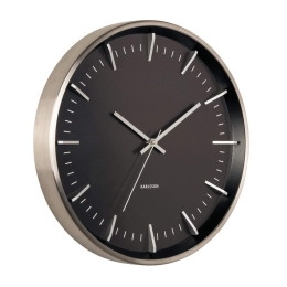 Ρολόι Τοίχου Raised Batons KA5911SI Φ35x4,5cm Black-Silver Karlsson Μέταλλο