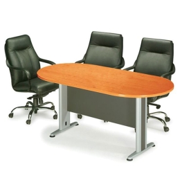 Τραπέζι Συνεδρίου Oval ΕΟ131,2 Dark Grey/Cherry 240x120cm