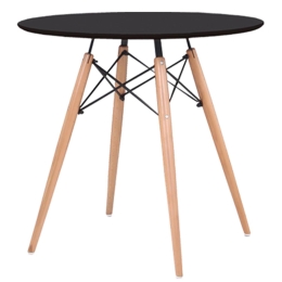 Τραπέζι Art Wood Ε7083,2 Μαύρο Φ80/H74cm Mdf,Ξύλο