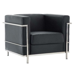 Πολυθρόνα Genova Ε947,12 Inox/Pu Μαύρο 83x73x71cm Μέταλλο,Τεχνόδερμα