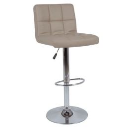 Σκαμπό Bar Lino ΕΜ412,5 Pu Cappuccino 44x50 H.92/113 cm Σετ 2τμχ Μέταλλο,Τεχνόδερμα