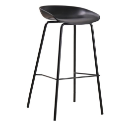 Σκαμπό Bar Pentos Ε511,1 Μέταλλο/Pp Μαύρο 43x47x80 cm Σετ 2τμχ Μέταλλο,Πολυπροπυλένιο