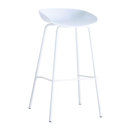 Σκαμπό Bar Pentos Ε511,2 Μέταλλο/Pp Άσπρο 43x47x80 cm Σετ 2τμχ Μέταλλο,Πολυπροπυλένιο