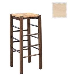 Σκαμπό Ταβέρνας  Bar Ψάθα 42R Ρ977,0 Aβαφο Αβίδωτη 35x35x80cm Ξύλο,Ψάθα