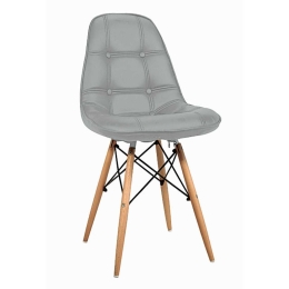 Καρέκλα Amanta Grey 10-0083 46Χ51Χ82cm Μέταλλο,Τεχνόδερμα,Ξύλο