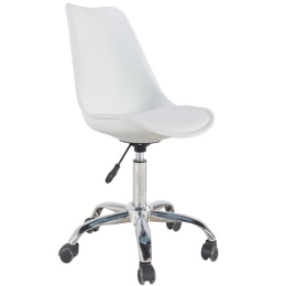 Καρέκλα Γραφείου Bs1300 Λευκό 01-0034 55X48X79-89cm
